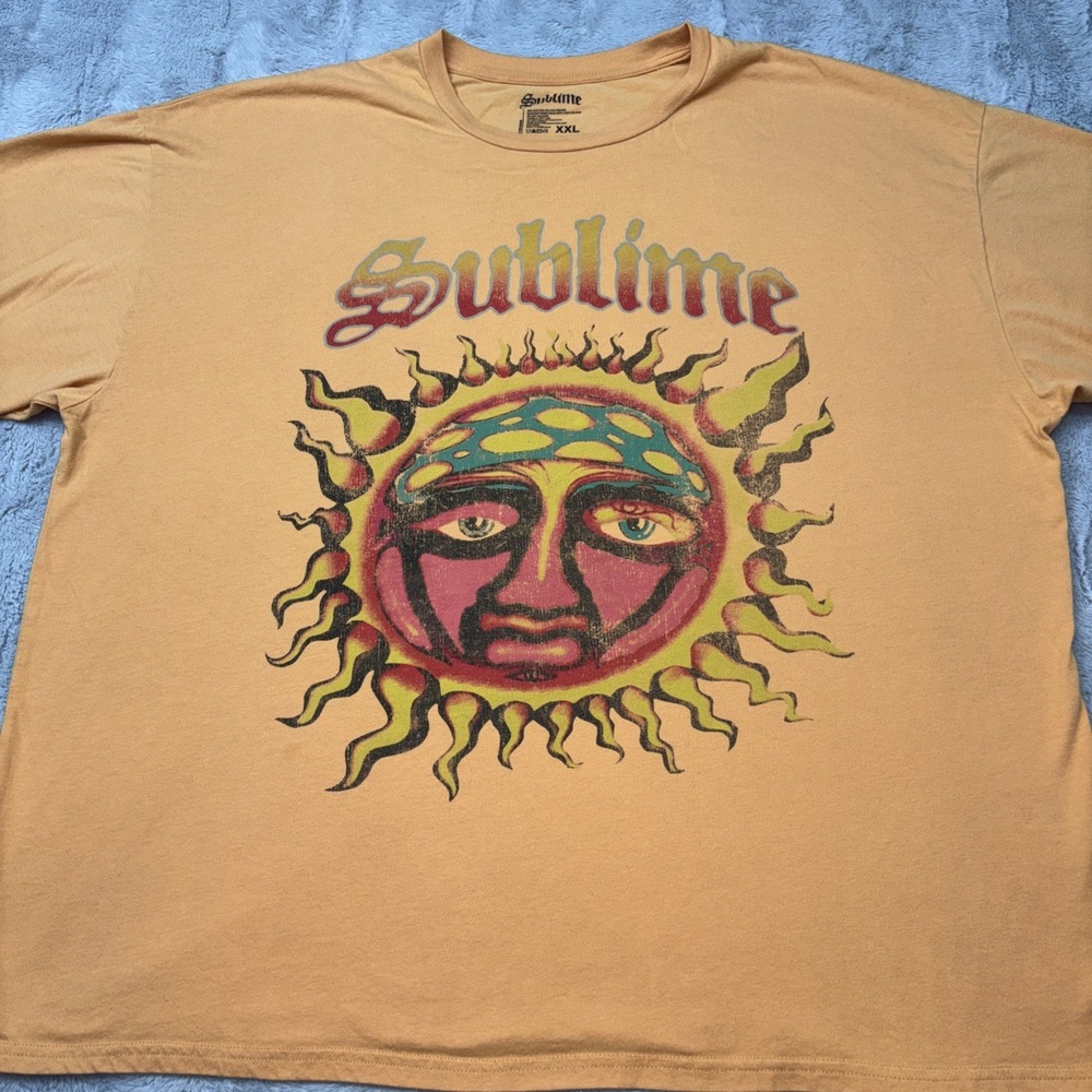 Sublime Band Long Beach Orange Shirt Adult Sz 2X  Rock Music